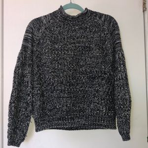 Mock-Neck Knit Oversized Sweater